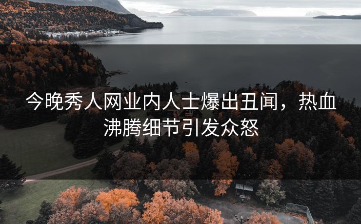 今晚秀人网业内人士爆出丑闻，热血沸腾细节引发众怒